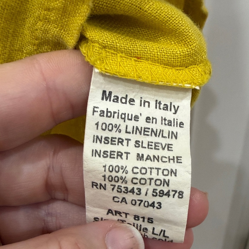 EUC Mustard Yellow Italian Linen Blouse - Picture 7 of 9